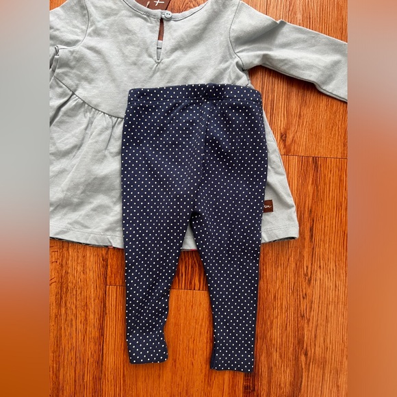 NWT Tea Collection Infant 2 Piece Teal Outfit Size 3-6 Months - Picture 6 of 6